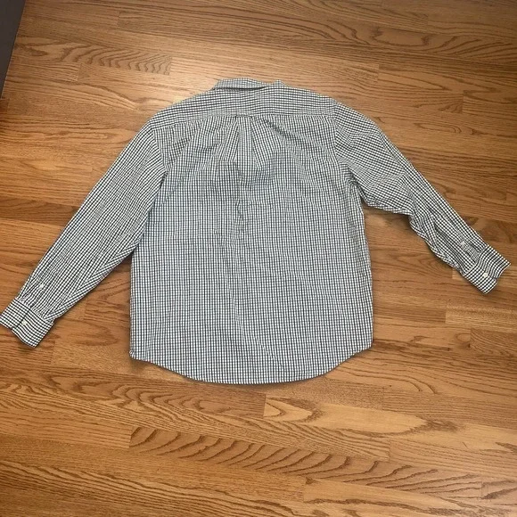 Men's XL Izod Shirt Blue Green Plaid Long Sleeve Button Down - Picture 5 of 10